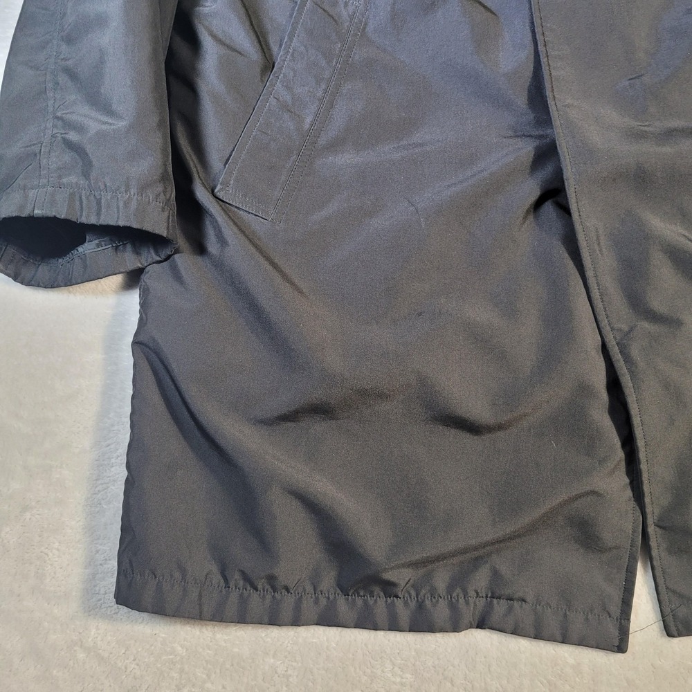Vintage Gap Coat Mens XL Gray Insulated Button Front Raincoat Lined Trench - Picture 4 of 16
